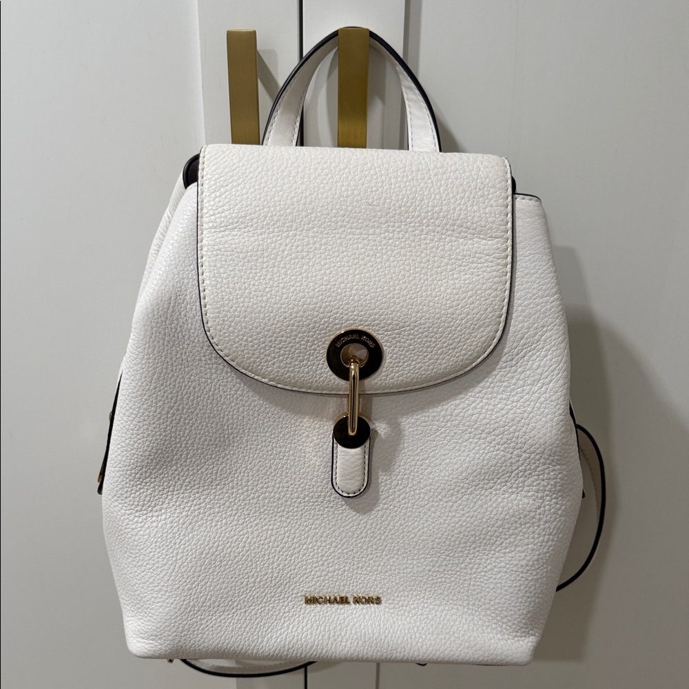 Michael Kors Ivory Textured Backpack